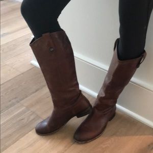 Brown tall Melissa Button Frye boots